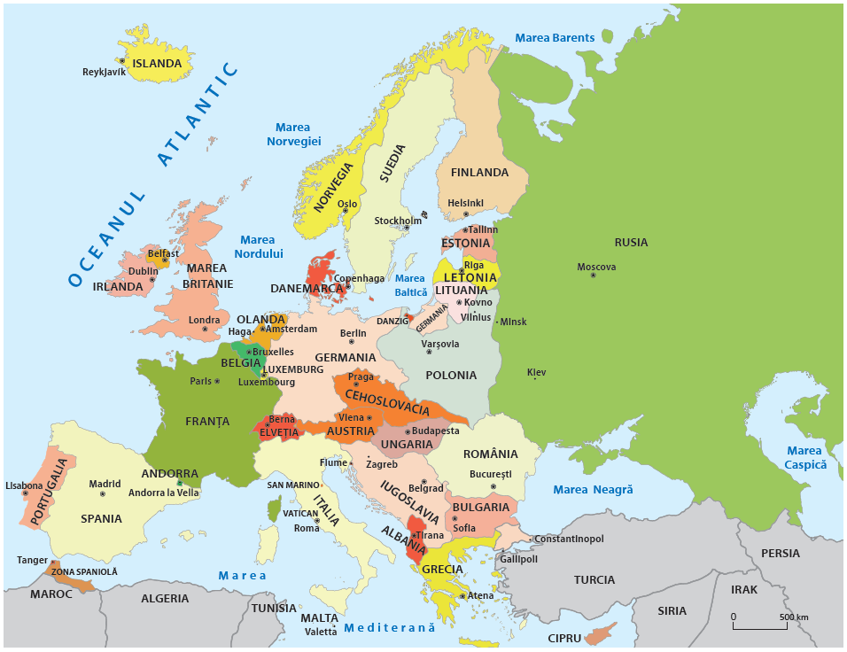 Fig. 3 Harta politică a Europei (anul 1920)