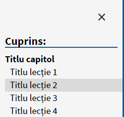 Cuprins - exemplu
